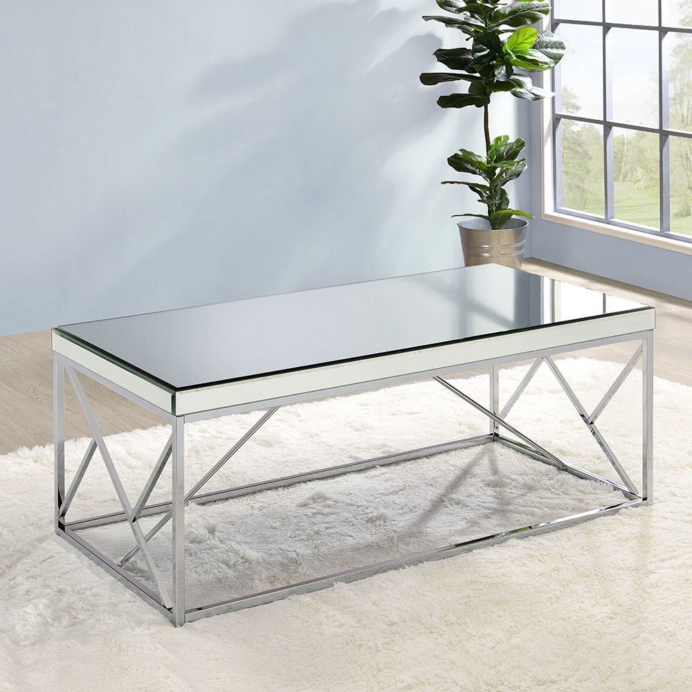 Evelyn Mirror Top Cocktail Table - Steve Silver - Local Furniture Outlet