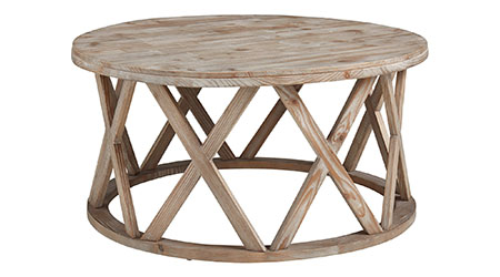 Glasslore Wood Coffee Table in Light Brown - Local Furniture Outlet