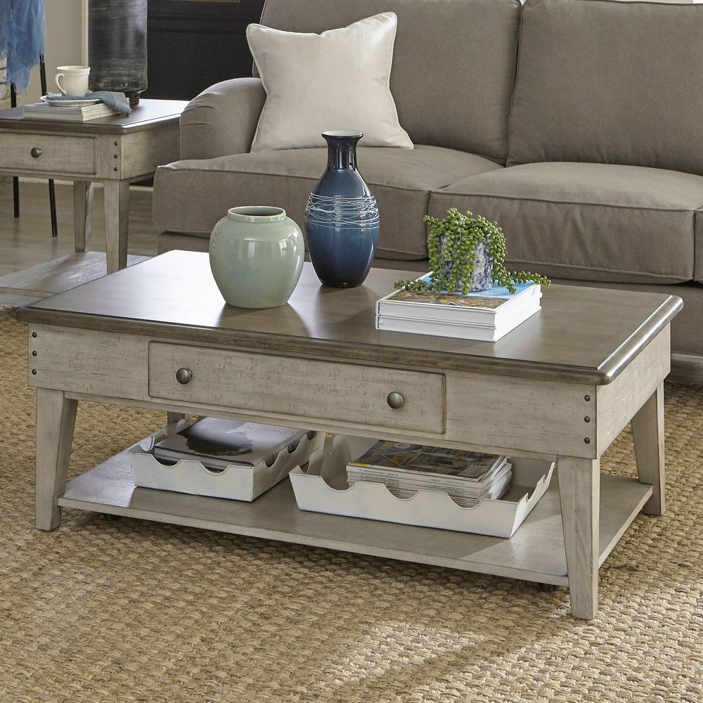 Ivy Hollow Drawer Cocktail Table - Liberty Furniture - Local Furniture Outlet