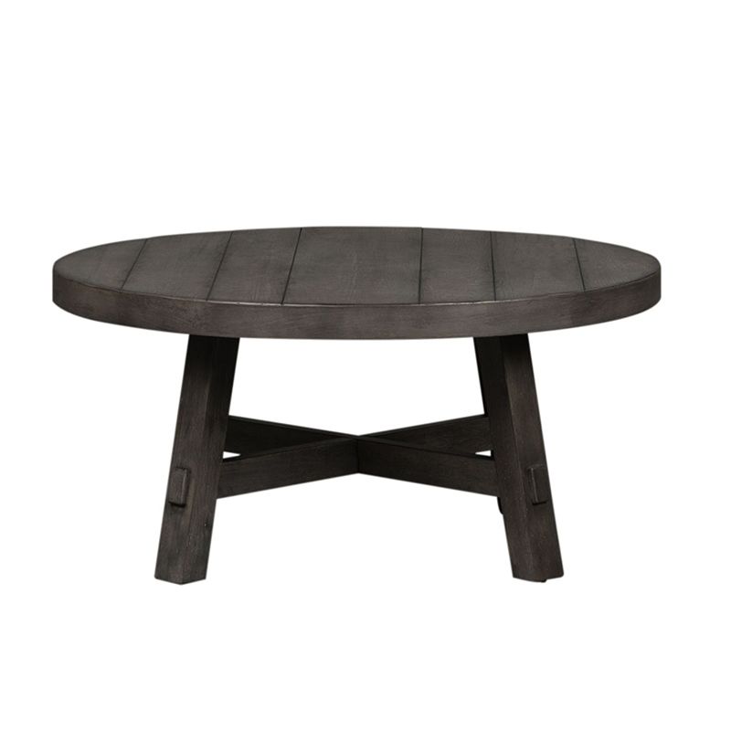 Modern Farmhouse Splay Leg Round Cocktail Table - Liberty Furniture - Local Furniture Outlet