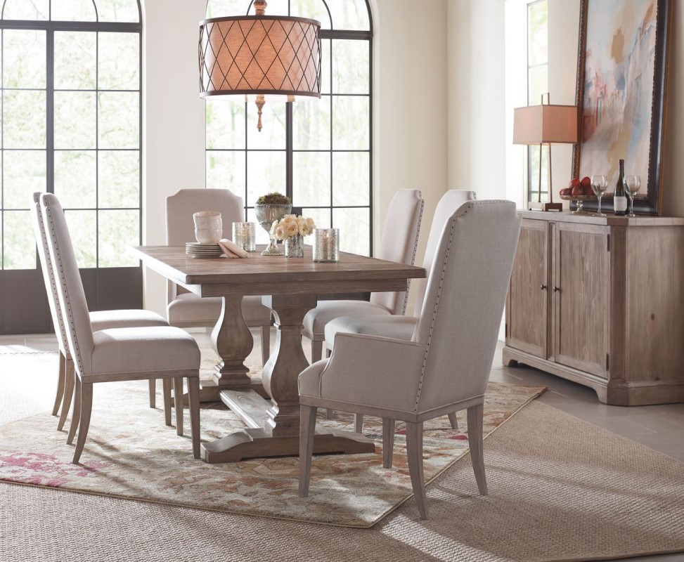 Monteverdi By Rachael Ray Rectangular Trestle Table - Legacy Classic Furniture - Local Furniture Outlet