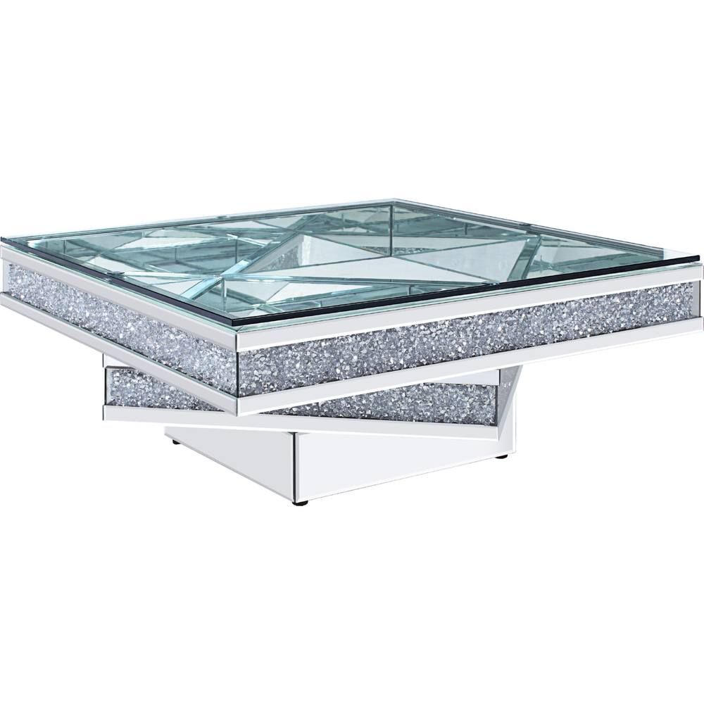 Noralie Mirrored Square Coffee Table - Acme Furniture - Local Furniture Outlet