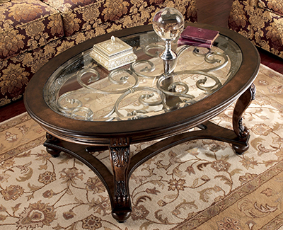 Norcastle Wood and Glass Coffee Table - Local Furniture Outlet