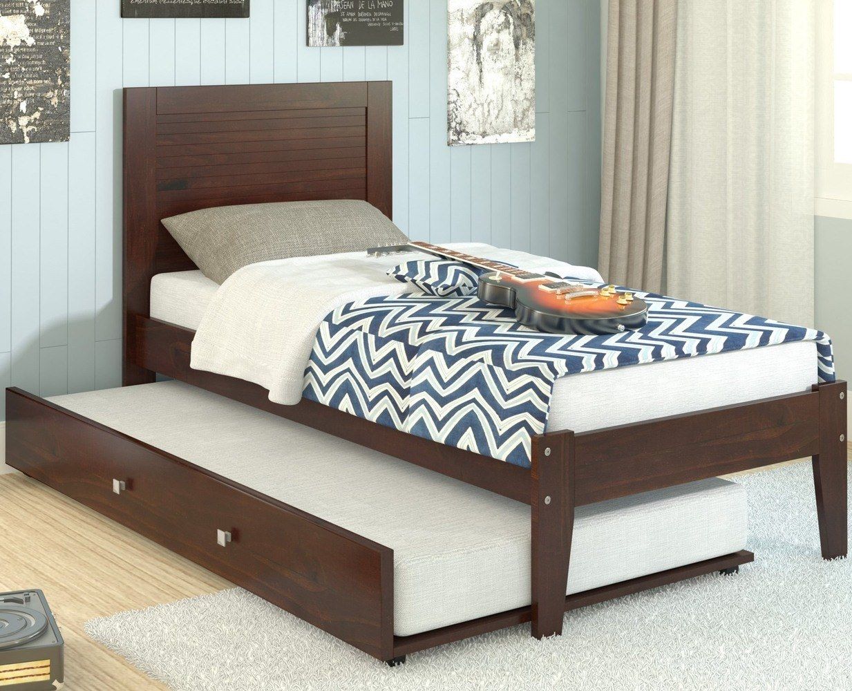 Panel Twin Bed With Twin Trundle Bed - Donco Trading - Local Furniture Outlet