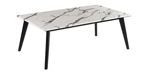 Rectangle Faux Marble Top Coffee Table In Black And White - Local Furniture Outlet