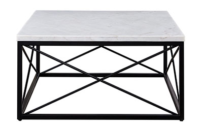 Skyler Marble Top Square Cocktail Table - Local Furniture Outlet