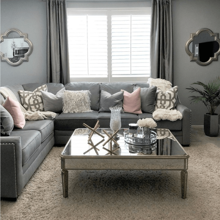 rectangular glass coffee table in a living room