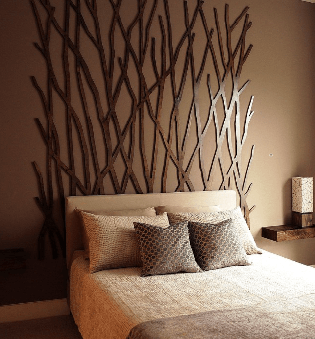 headboard with a tree branch design