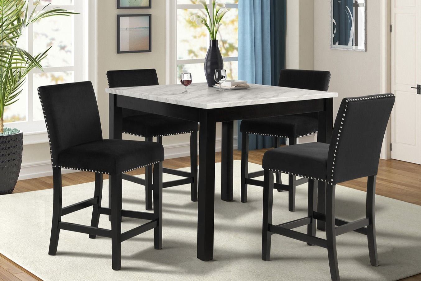 counter height round table seats 6 - Local Furniture Outlet