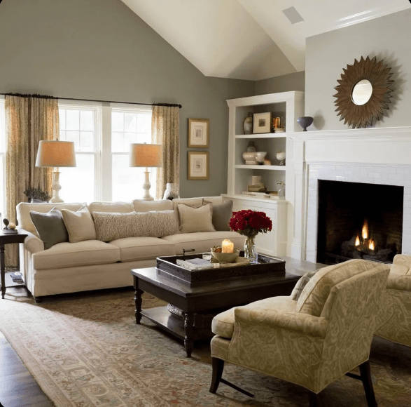 living room with sofa, chair and coffee table