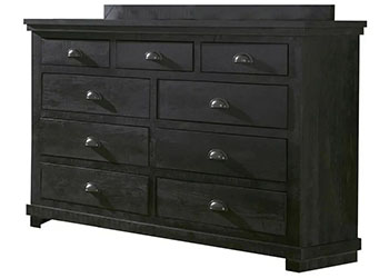 Progressive Furniture Willow Drawer Dresser In Distressed Black - Local Furniture Outlet