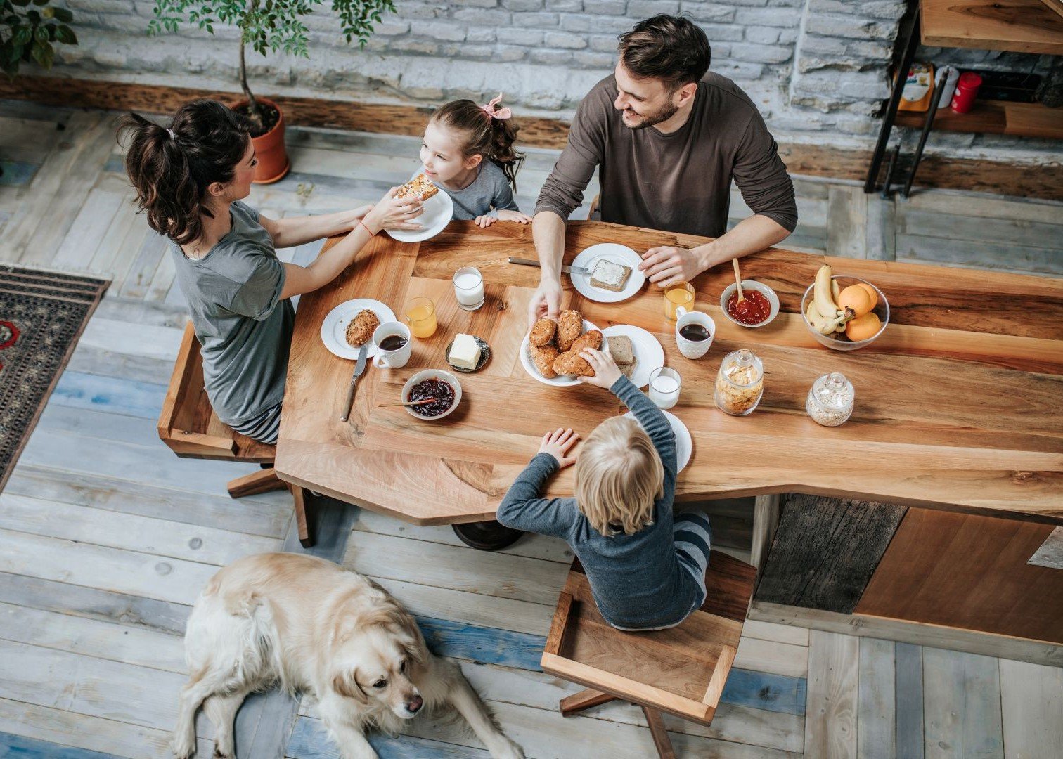 Family with Kids in Standard Height Dining Table - Local Furniture Outlet