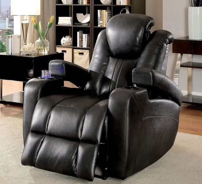 a Faux Leather Recliner 