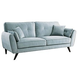 Contemporary Satin Blue & Silver Microfiber Loveseat Furniture of America  SM2687-LV Jodie – buy online on NY Furniture Outlet