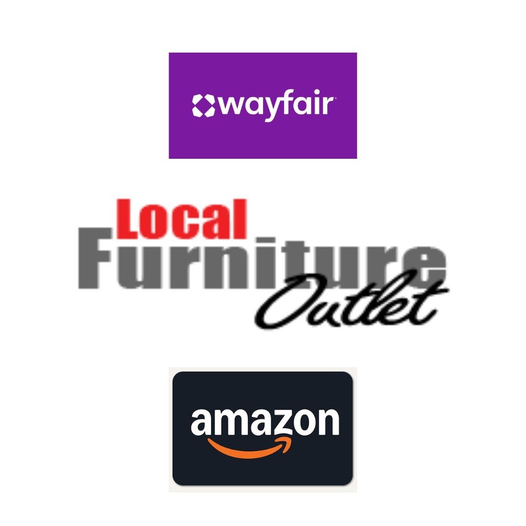 Wayfair, Local Furniture Outlet, and Amazon Logos - Local Furniture Outlet