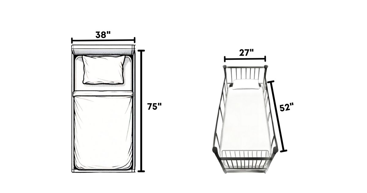 Twin Bed vs Toddler Bed Size Chart