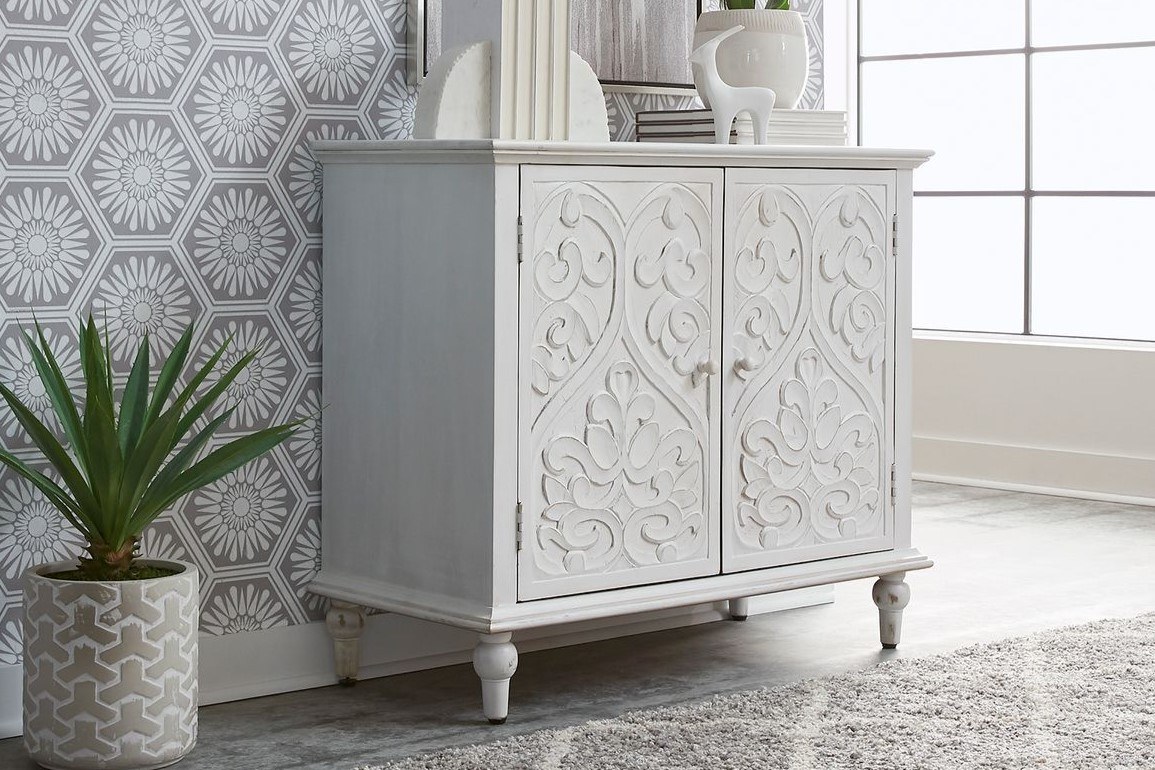 white accent cabinet - Local Furniture Outlet